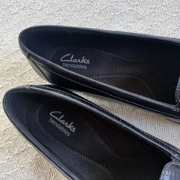 clarks ♡ croc bayou leather loafers black 9.5 work casual - Picture 4 of 7